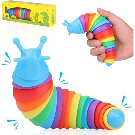 Sensoriska leksaker, 3D-ledade snigel insektsleksaker, flexibla snigel sensoriska leksaker gemensamma stressavlastningsleksaker för barn vuxna, 