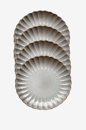 Zelected by Houze - Sidoplatta Dahlia Grey 4-p - Grå - Assietter - Från Homeroom