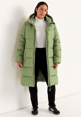 Cellbes of Sweden - Vinterfrakke i grøn til damer i størrelse 42/44