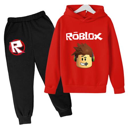 Barn Roblox Print Cartoon Træningsoverall Hoodie Sweatshirt Lange Bukser rød red 140cm