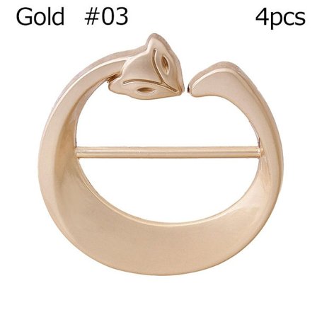 4st Scarf Spänne Scarf Ring GULD #03 #03