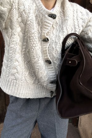 NA-KD Cardigan en maille torsadée - Pulls en maille torsadée - Beige - S (EU 34-36)