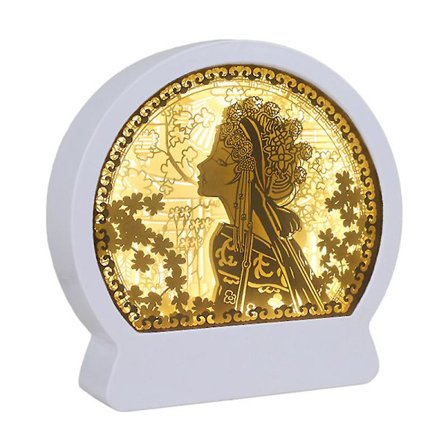 3D-papperskärning nattlampa skugglåda papperskulpturer ram T