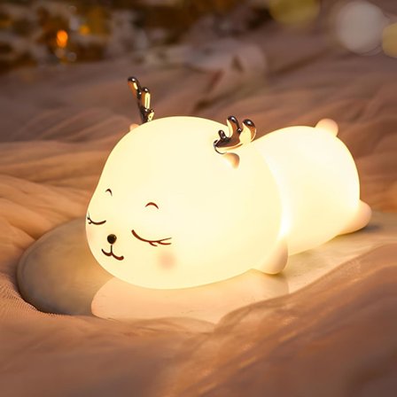 Oppladbar nattlampe med timer, 8 fargeskiftende varmt lys for babyrom og barnerom