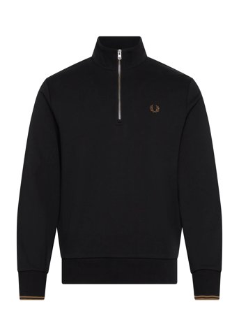 Fred Perry Half Zip Sweatshirt - Black - XS