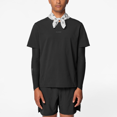 Salomon - Górne warstwy podstawowe Odzież Trackline Ss Tee M - Deep Black