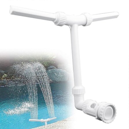 Vattenfall Pool Spray Pool Fontän Pool Spruta Hydrodynamisk Justerbar Luftare Swimmingpool Vattenfall För 1,5 Tums Gränssnitt (Vit)