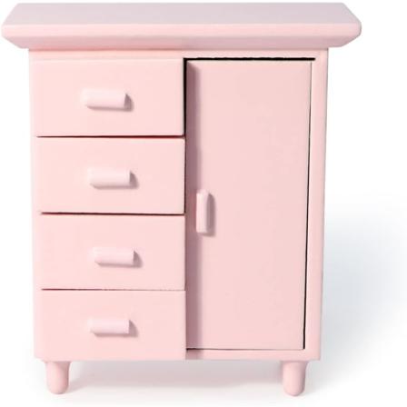 Dukkesk?p Nattst?ll Miniatyr S?ngbord av Tre M?belsk?p for Minihus Sk?nktillbeh?r Stue Scene (Rosa)