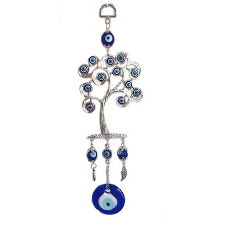 Livets tre hengende blå onde øye hage hengende tre vindu