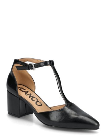 Bianco Biadevived T-Strap Pump Faux Leather - Black - 41