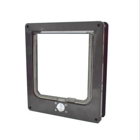 IC Djurtillbehör kattlucka hundlucka vridomkopplare för att styra ingången och utgången av kattgården (brun, M)