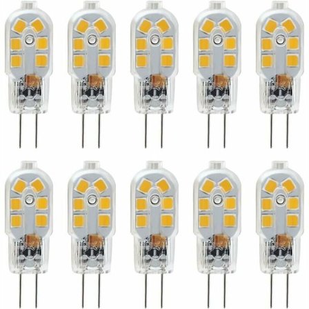 12V G4 LED-lampa, 1W motsvarande 10W halogenlampa, 200LM flimmerfri