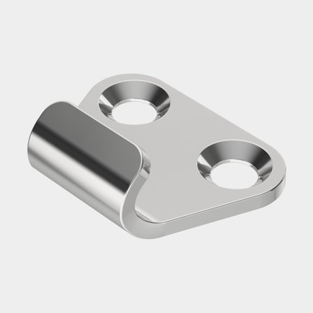 Verschlussbeschlag für Exzenterverschluss Roca 10, 21 mm x 26 mm, gerade, säurebeständiger Edelstahl AISI 316 - Boot