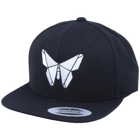 Origami - Noir snapback Casquette - White Paper Butterfly Black Snapback @ Hatstore