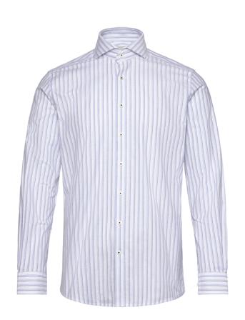 1927: Striped Shirt L/S Blue Lindbergh Black