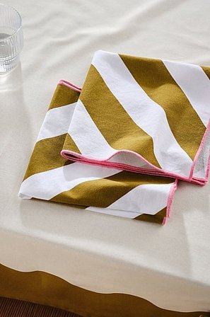 Jotex - Serviette Im 2er-pack Olivgrün/Beige - SIGGE - Kaufe Servietten bei Jotex