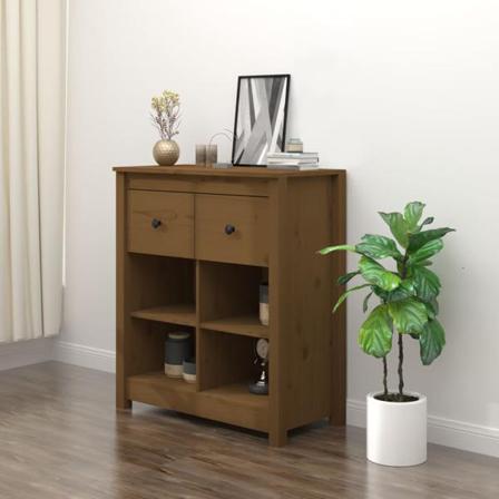 Vidaxl Skänk Honungsbrun 70x35x80 Cm Massiv Furu Brun