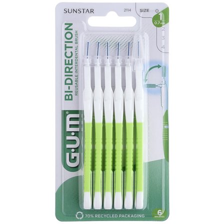 GUM Bi-Direction Mellemrumsbørste PHD 0,7/ISO 1 6 stk, Medicin & Pleje, Mund & Tandpleje, Tandstikker