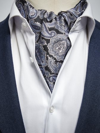 John Henric Men's Black Ascot Paisley Size Onesize