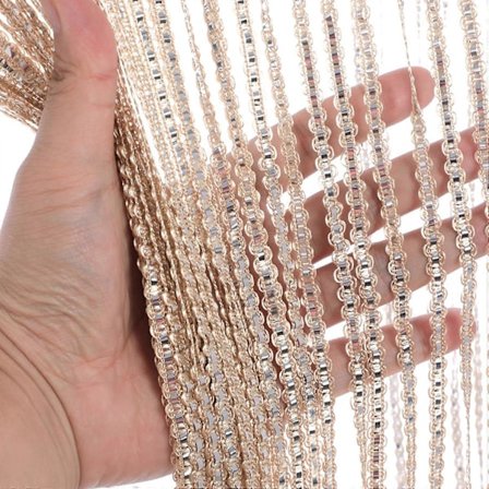 Helmiverhot oviaukkoon, 100x200 cm Helmilliset Boor-verhot Kristalliverhot Glitter-helmiverho Makuuhuoneen yksityisyyssisustus (Champagn[D]