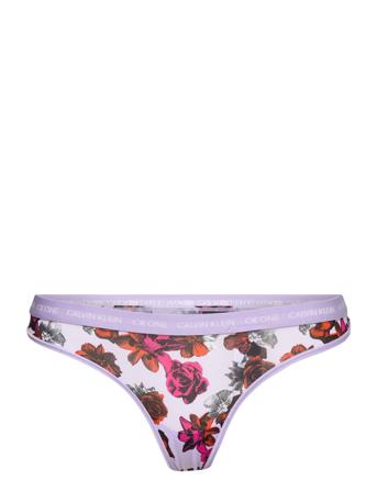 Thong Stringtrosa Underkläder Multi/mönstrad Calvin Klein