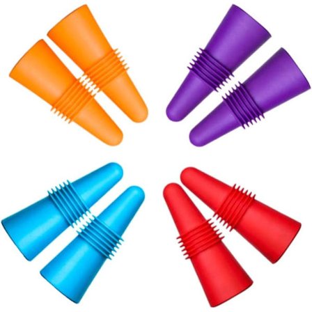 8 stk. vinstoppe, gjenbrukbare silikon drikkeflaskeforsegler