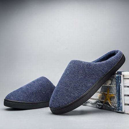 Hjemmesko innendørs, late bomullstøfler, varme hverdagslige bomullstøfler