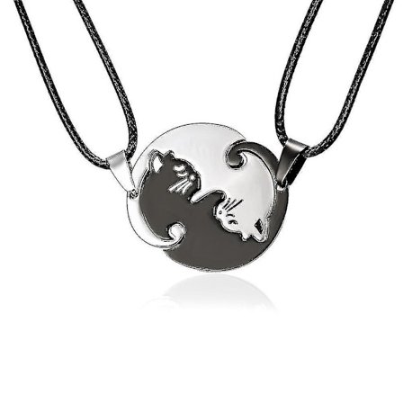 Halsband med kattmotiv i rostfritt stål