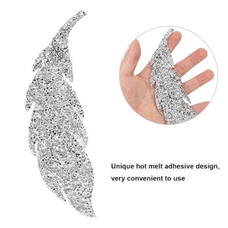 5 kpl Lehtikuvio Rhinestones Liima DIY Vaatteet Puhelin Koriste Tarvikkeet Hopea