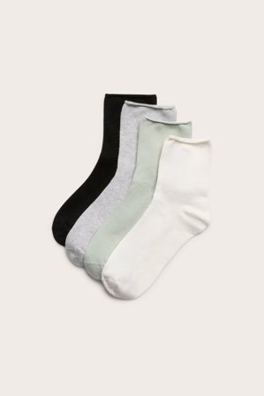 Kappahl | Sokker med rullet kant 4-pk. Lysegrønn 37/39 | Lysegrønn