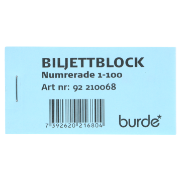 BILLETTHEFTE 0-100 BLÅ