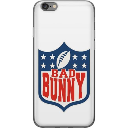 Kompatibel Mobilcover til Apple iPhone 6 Bad Bunny rød grafisk plakat med portræt og typografi i latinamerikansk popdesign