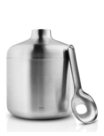 Eva Solo Liquid Lounge Isoleret Isspand Med Ske - Silver - H 17CM