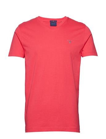 Original Slim V-Neck T-Shirt T-shirts Short-sleeved Punainen GANT