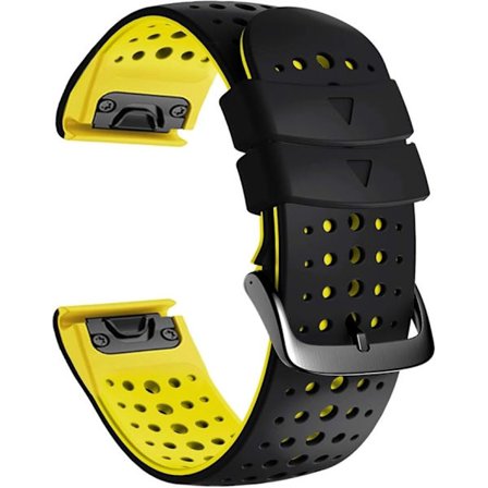 Quickfit 26 mm silikon mjuk sport vattentätt andningsbart armband för Garmin Fenix 5X Plus, Fenix 6X Pro/safir, Enduro, Tactix Bravo