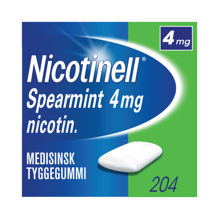Nicotinell 4 mg tyggegummi, Spearmint, 204 stk.