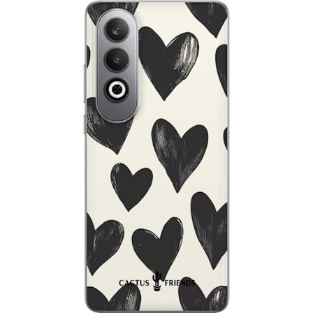 Kompatibel Mobilcover til OnePlus OnePlus Nord CE4 Cactus and Friends - Bold Black Love Pattern