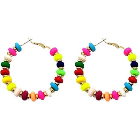 Geometriske Perleøreringer Smykker Fargerike Boho Kreative Hoop Øredobber for