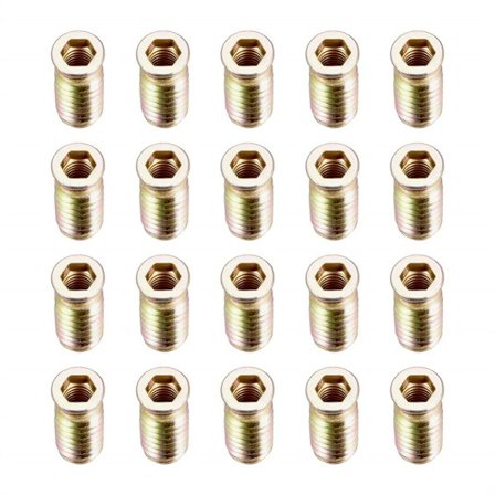 20 stk. gjengeinnsatser mutter tremøbler skru-i mutter M8X30MM