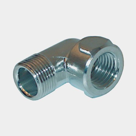 Dometic Seastar vinkelnippel 90 grader 9/16-24 utvändig och 1/4 tum NPT invändig gänga i slitstark förkromad metall