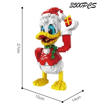 Jul Mickey Mouse Donald Anka mikropartikel byggklossar och inlägg dekoration barn's leksaker