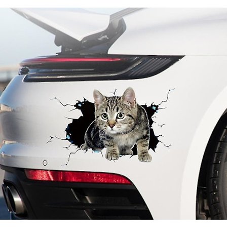 3D Kattdekal Söt Katt Dekorativ Dekal Kattklistermärke Djurtema Dekal Bildekoration Personlig Fönster Stötfångare Spricka Bilklistermärke