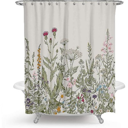 Sjælden perle vandtæt bruseforhæng, farverige blomster, brusebad bruseforhæng separat badeforhæng