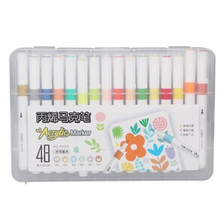 Akryl Paint Markører Vannbasert Blekk Vanntett Høy Dekning Paint Pensler Paint Markører for DIY Maling 48 Farger