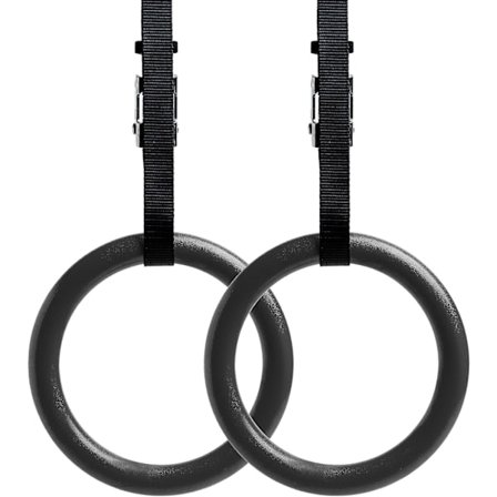 Voimistelurenkaat säädettävillä hihnoilla, metallisoljilla ja ohjeilla - Kotikuntosali (2 kpl:n setti) - Liukumattomat - Täydellinen harjoitteluun, 