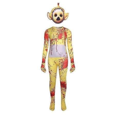 Pelottava Verinen Vauva Tele Tubbies Cosplay-asu Maskilla Pojille ja Tytöille Halloween-asu Jumpsuit