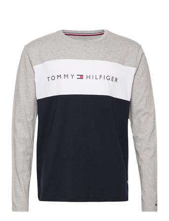 Cn Ls Tee Logo Flag Underwear Night & Loungewear Pyjama Tops Grå Tommy Hilfiger