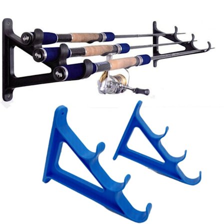 Fiske stang holder, horisontal veggmontert fiskestang holder, holder 3 fiskestenger