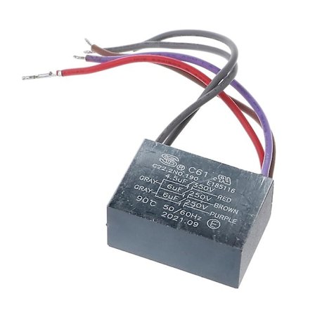 Cbb61 Loftventilator Kondensator 4.5uf+6uf+6uf 5 Tråd 250v 5 Hastigheds Startkondensator