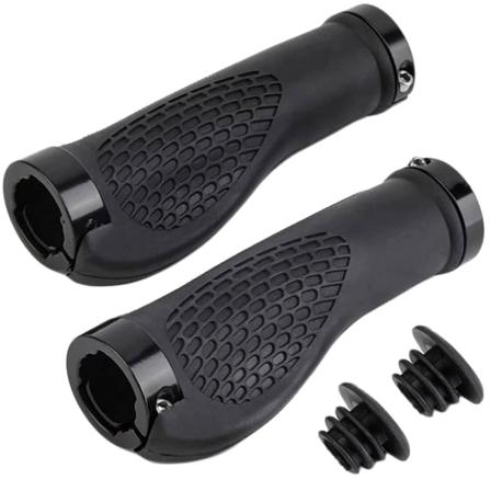 2x Stötdämpande Cykelhandtag I Gummi - Anti-halk Svart